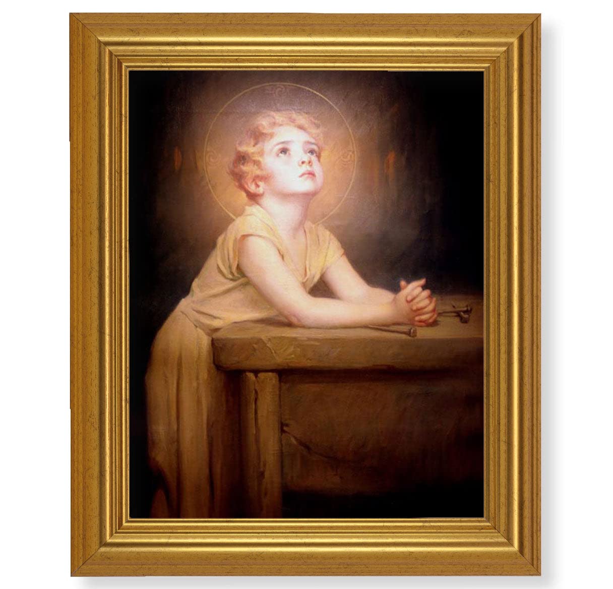 Thy Will Be Done Framed Wall Art - Large Antique Gold Leaf Classic Picture Frame - Perfect for Home, Office & Church Decor