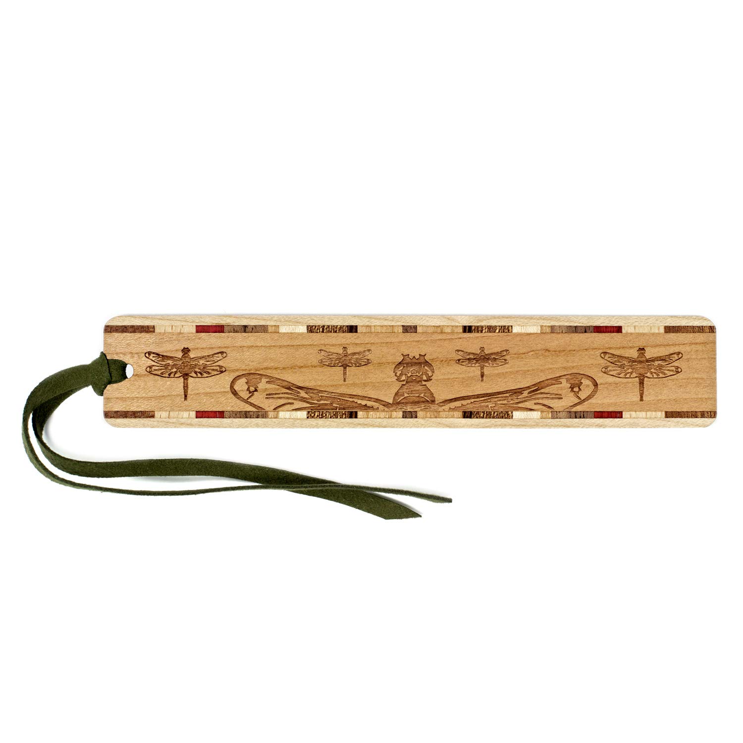 Handcrafted Cherry Wood Dragonfly Engraved Bookmark - Personalized Gift for Book Lovers - Made in USA - Perfect for Reading, Book Club Gifts & Nature-Inspired Home Decor