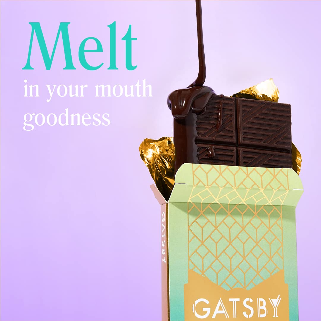 Premium Gatsby Sea Salt Dark Chocolate Bars 12-Pack | Low-Calorie, Low-Sugar, Keto-Friendly Snacks | Perfect for Weight Loss, Healthy Dessert & Office Treats