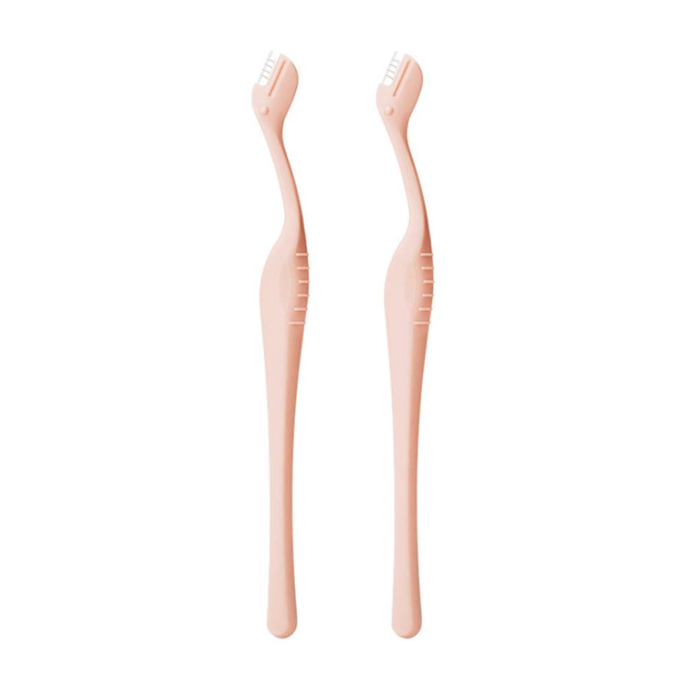 WOIWO Eyebrow Trimmer & Shaver - 2 Pack Mini Plastic Beauty Tools for Precise Eyebrow Grooming | Perfect for Home & Travel Makeup Kits