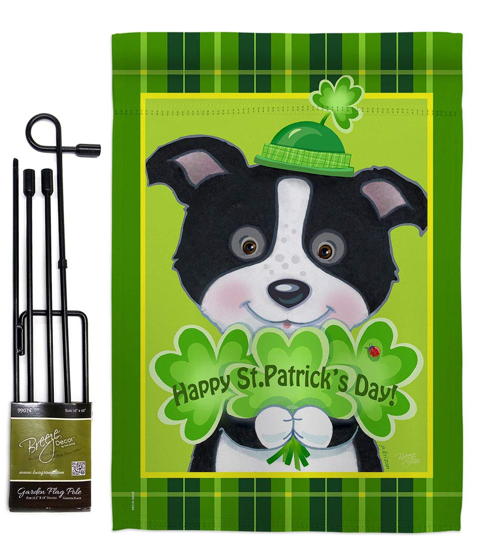 St Patrick's Day Garden Flag - 13x18.5in Thick Fabric Vertical Banner for Outdoor Decor
