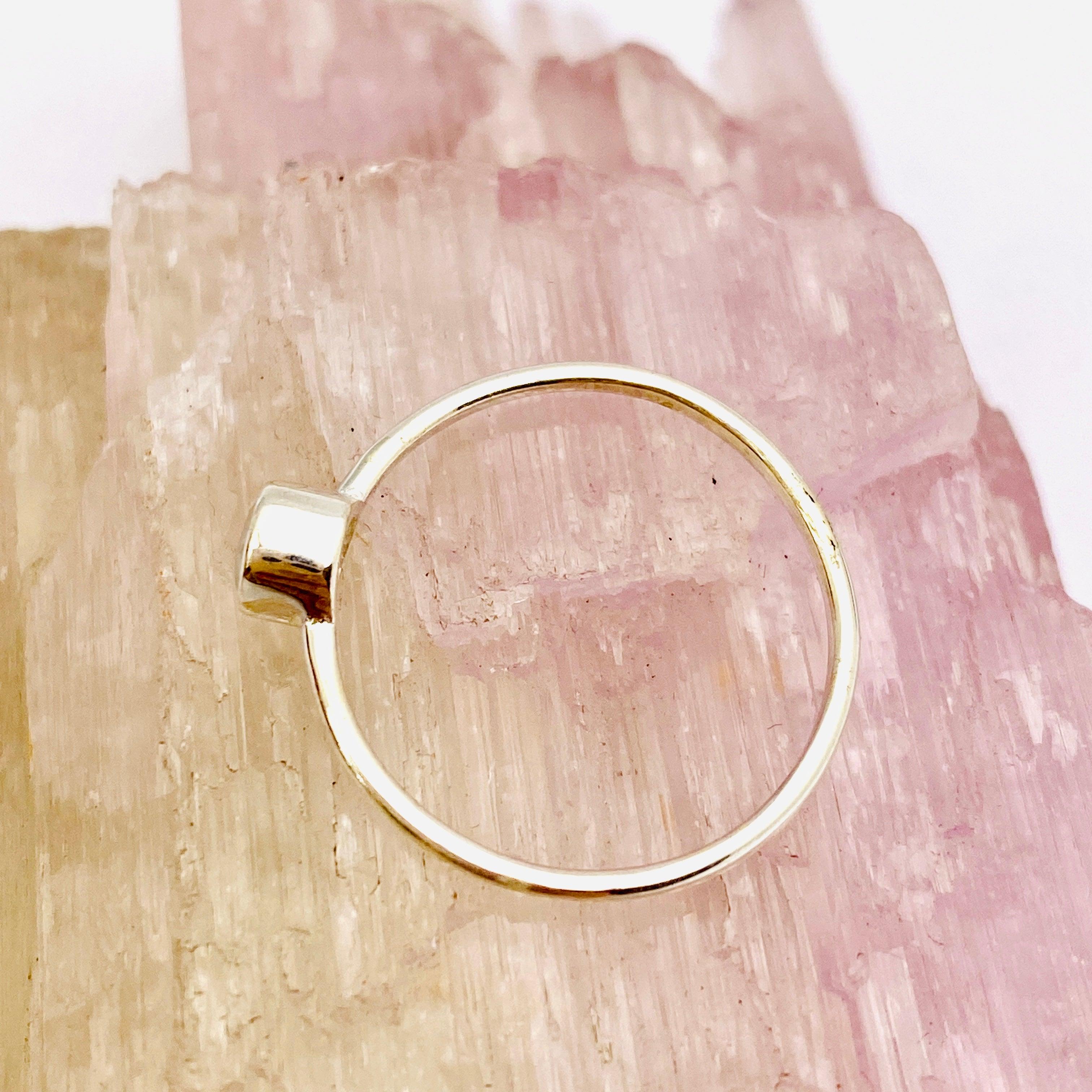 Moonstone Round Faceted Fine Band Ring R3754 MS - Elegant Sterling Silver Jewelry for Women, Perfect for Weddings, Anniversaries & Special Occasions