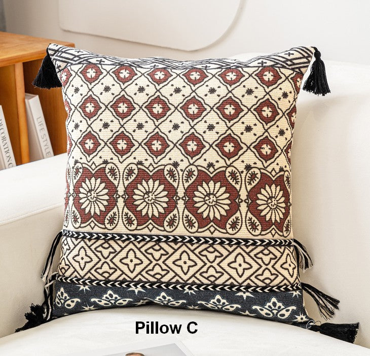 Bohemian Decorative Throw Pillows for Living Room - Modern Geometric Square Couch Pillows, Oriental Style Sofa Accent Pillows | Perfect for Home Decor, Lounge, Bedroom & Cozy Reading Nook