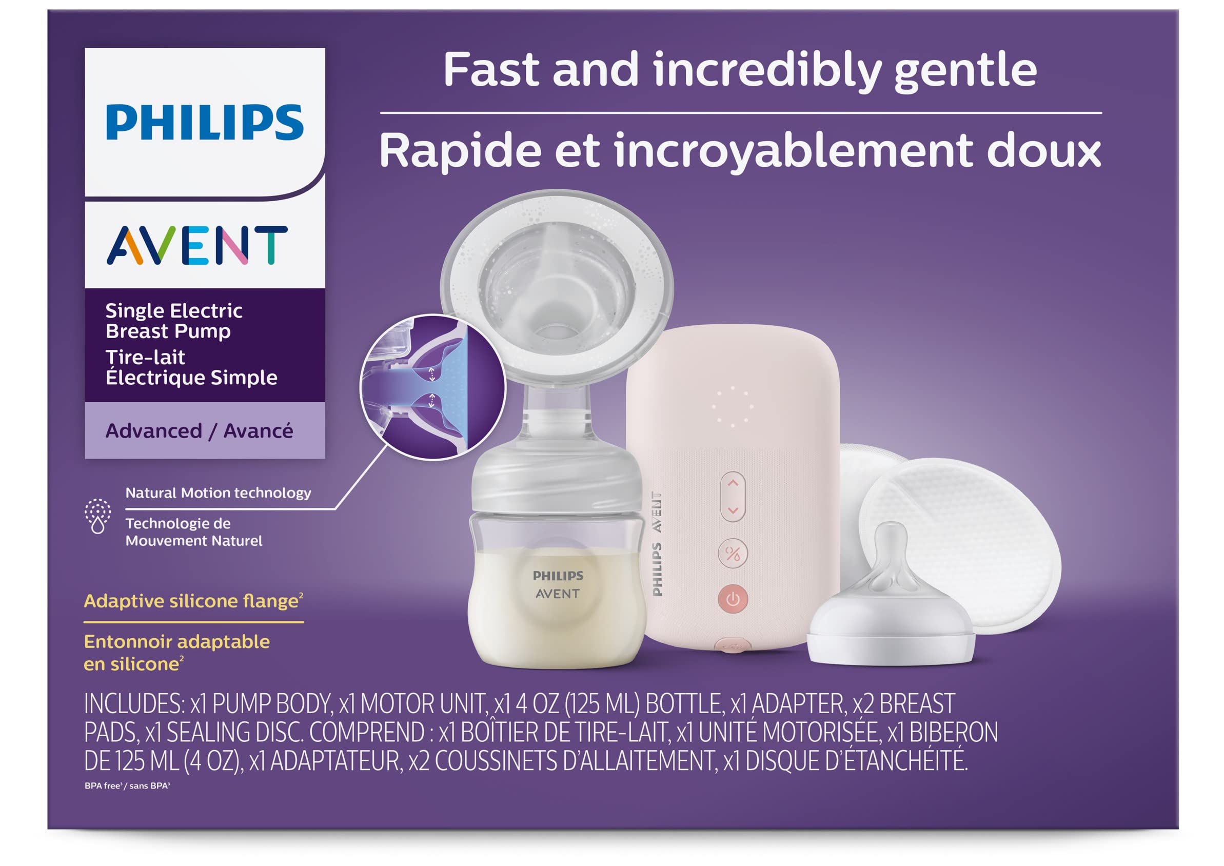 Philips Avent Single Electric Breast Pump with 50 Breast Milk Storage Bags (6oz) & 100 Disposable Nursing Pads - Complete Breastfeeding Bundle for New Moms - Perfect for Pumping, Storing & Leak Protection at Home or Work