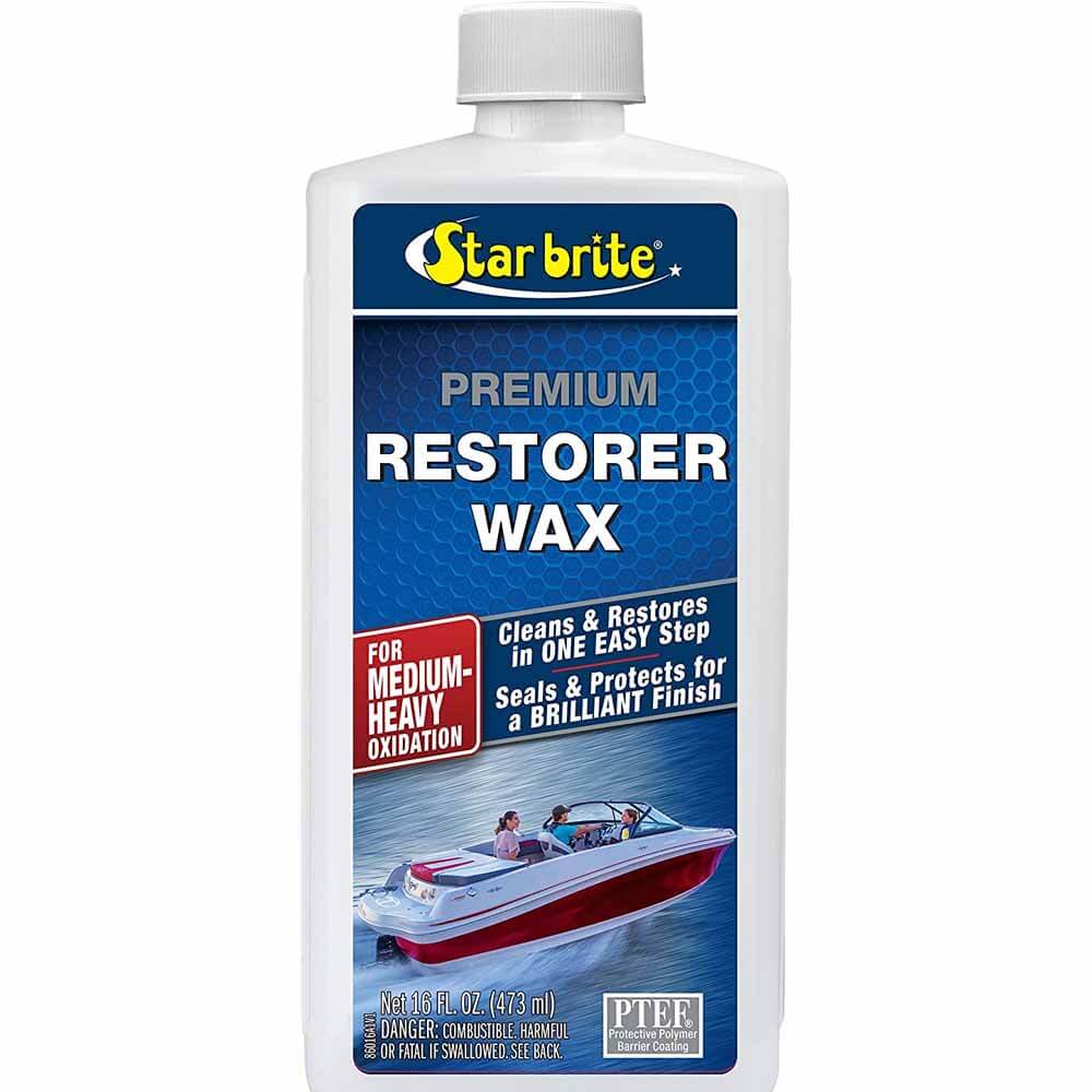Starbrite Premium Restorer Wax 16oz - Marine & Automotive Polish for Boats, Cars & RVs - Restores Shine & Protects Surfaces