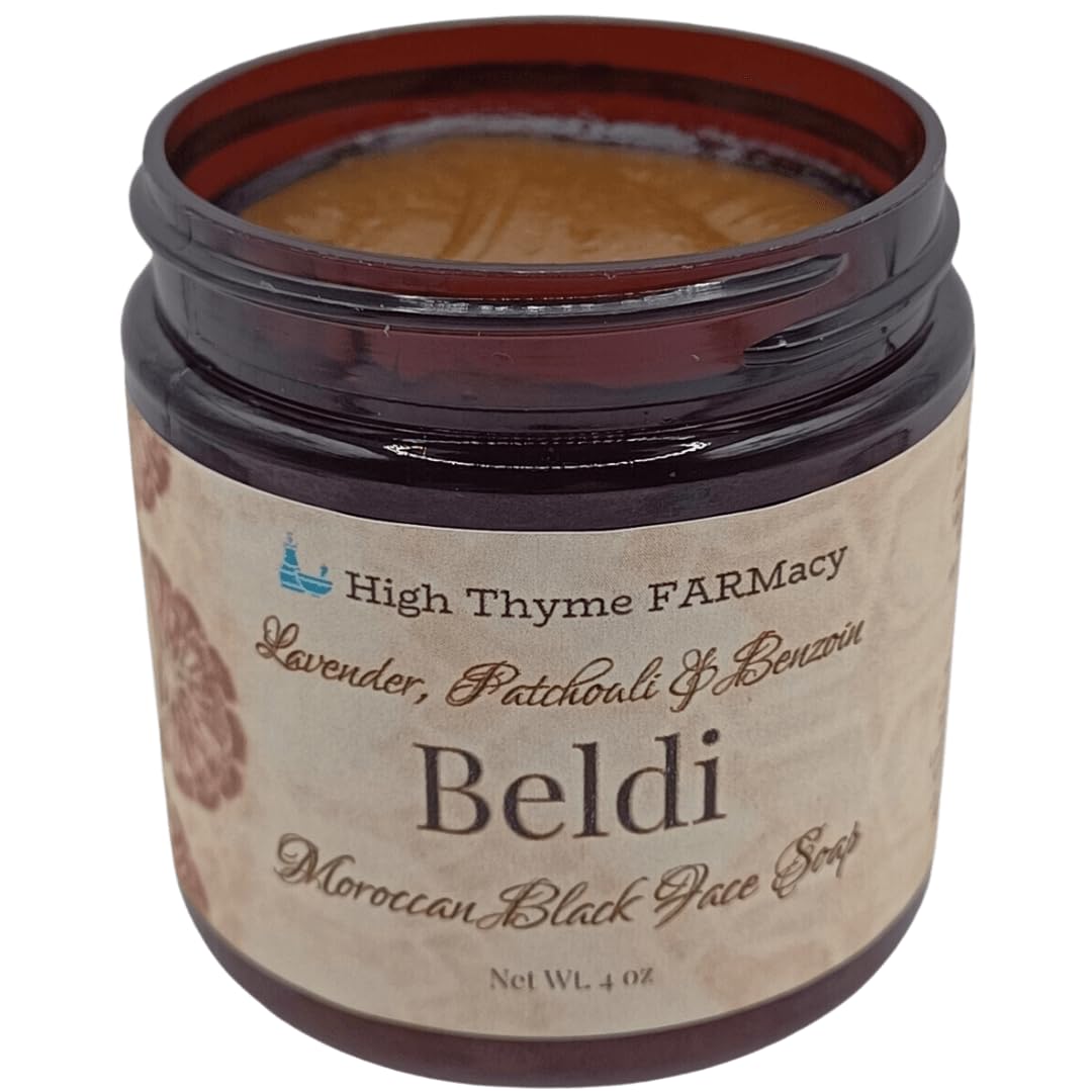 All-Natural Spilanthes-Infused Moroccan Black Beldi Soap for Face & Body - Gentle Exfoliating Hammam Scrub & Cleanser - Deep Cleansing & Moisturizing Black Soap for Glowing Skin - Perfect for Spa Days, Acne-Prone Skin & Post-Workout Refreshment