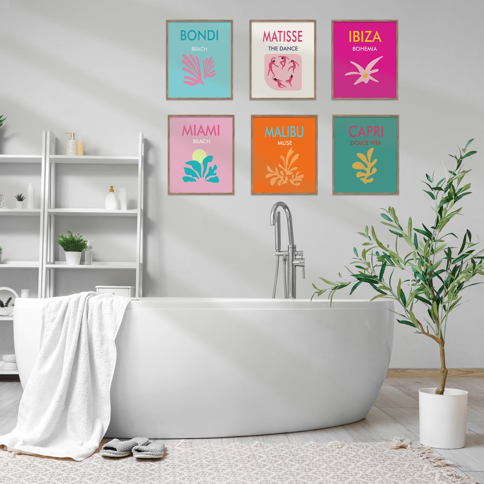 Preppy Wall Art Prints Set of 6 - 8x10in Aesthetic Room Decor Posters for Teen Girls | UNFRAMED Exhibition Style Posters | Perfect for Bedroom, Dorm & Home Office Decoration