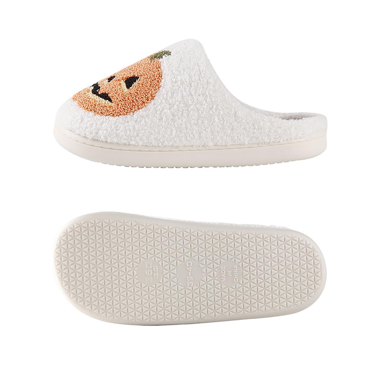 Ghostface Slippers - Halloween Pumpkin Slippers for Women & Men - Soft Plush Memory Foam Indoor House Slippers - Cozy Cloud Slip-On Slippers for Home, Lounge & Movie Nights