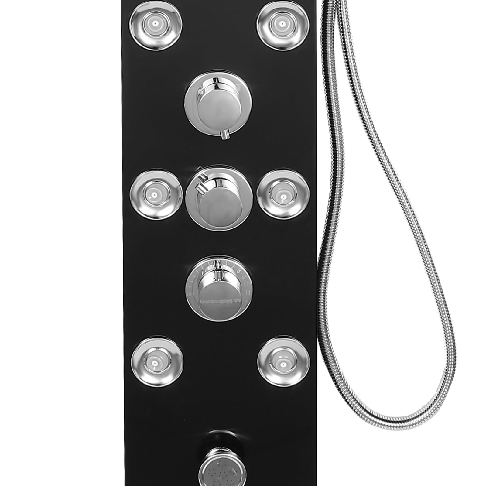 Stainless Steel LED Shower Panel Tower System with 8 Hydroelectric Jets - 6-Function Rainfall Waterfall Shower Head for Luxurious Bathroom Spa Experience | Perfect for Modern Home Renovation & Relaxing Massage Therapy