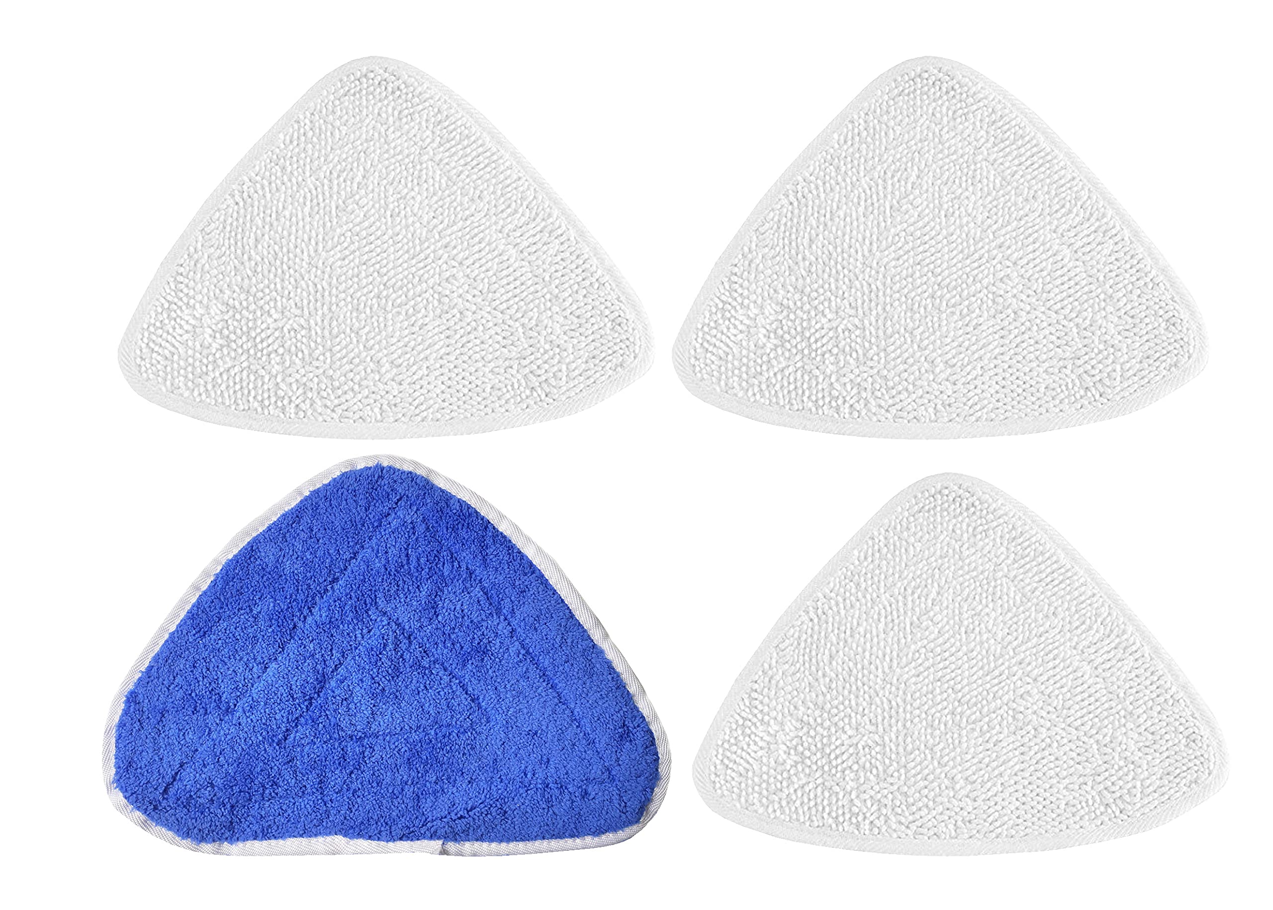 OCedar Vileda Replacement Mop Pads 4-Pack (White & Blue) - Compatible with 100 Hot Spray & Steam Mops - Washable & Absorbent for Hardwood Floors & Tile Cleaning