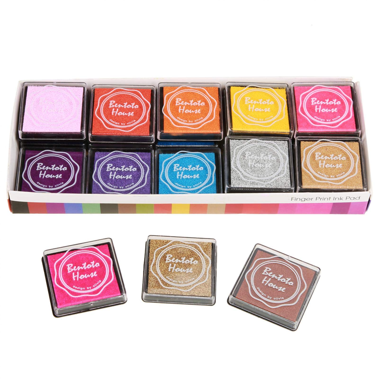 20 Colors Mini Ink Pads for Stamping, Painting & Card Making - Perfect for DIY Crafts, Scrapbooking & Rubber Stamps - Non-Toxic Finger Painting Ink for Kids & Adults