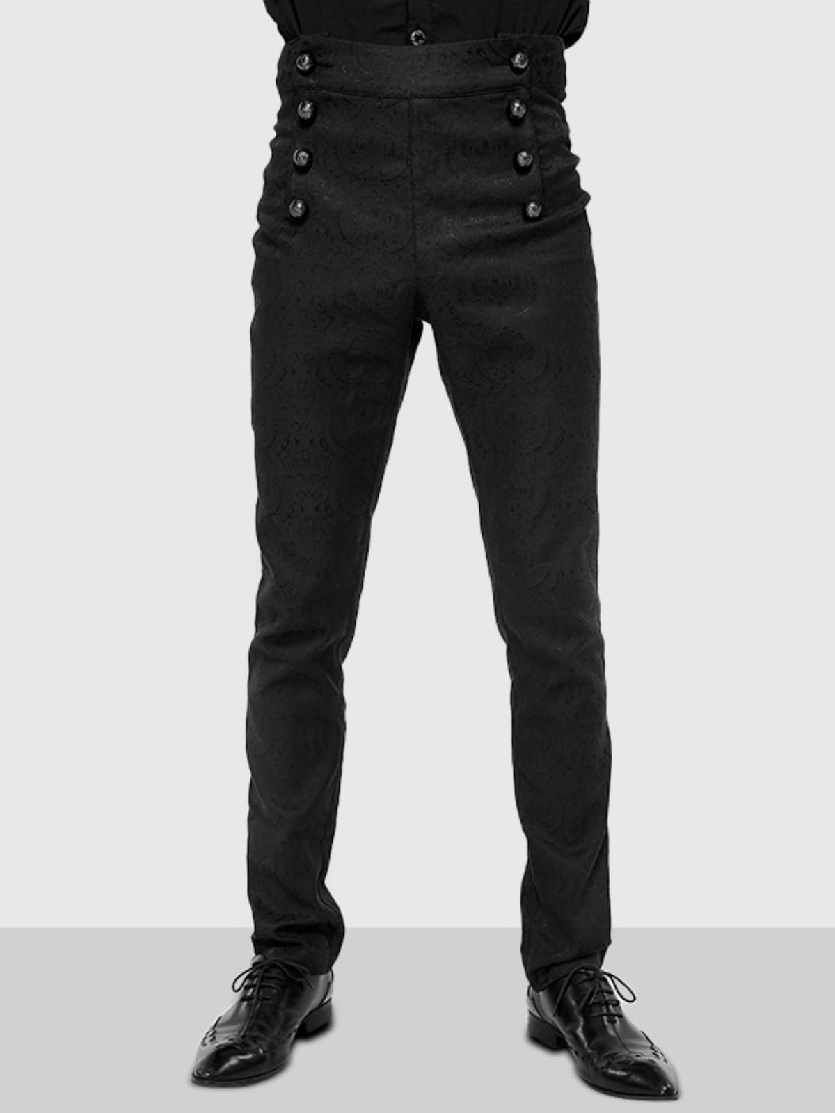 Gothic Steampunk Pants for Men - Medieval Vampire Cosplay Costume Black Victorian Trousers - Perfect for Halloween, LARP, Renaissance Fairs & Gothic Fashion