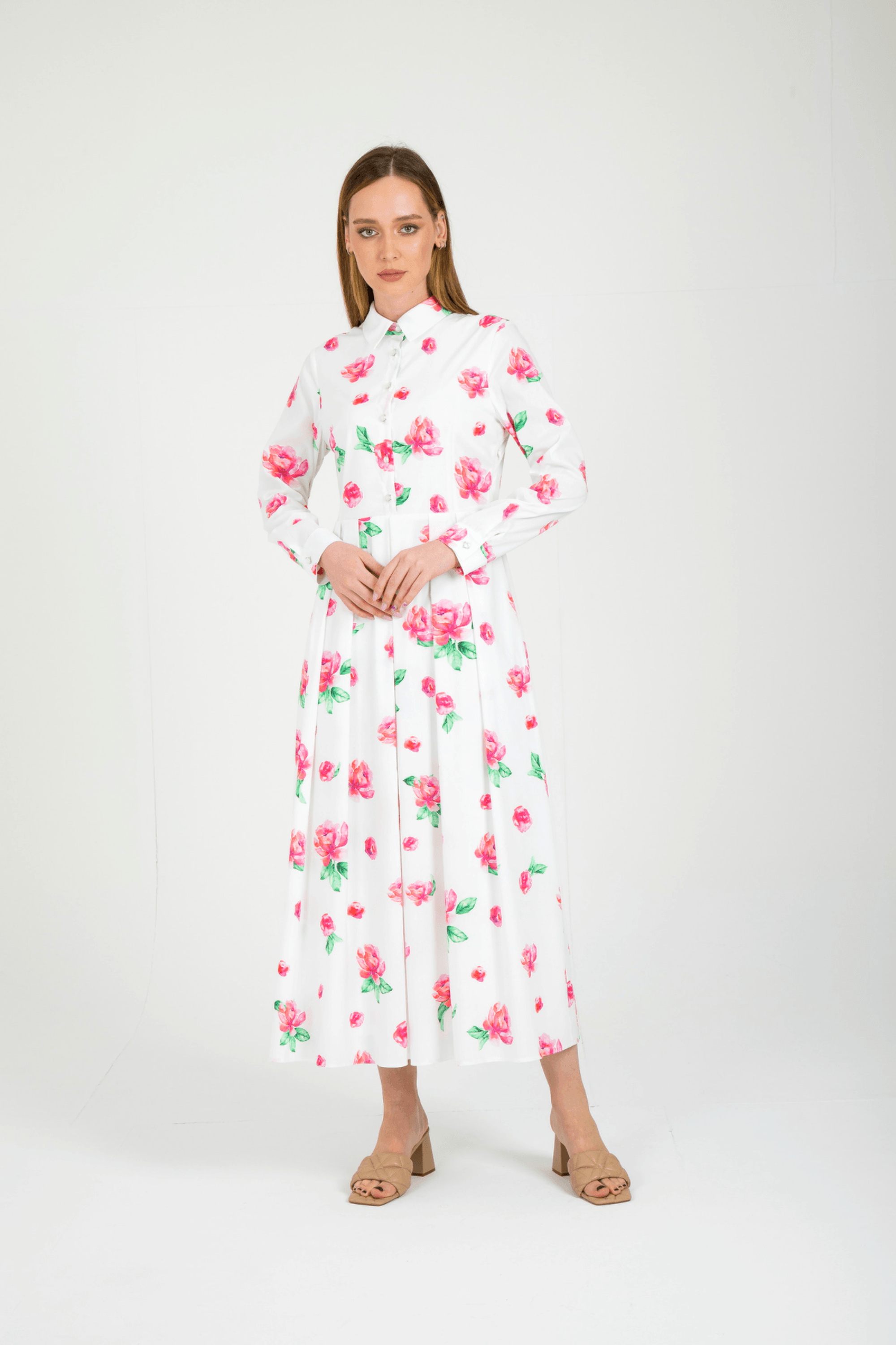Elegant Rose Print Dress for Women - Perfect for Evening Parties, Date Nights & Special Occasions