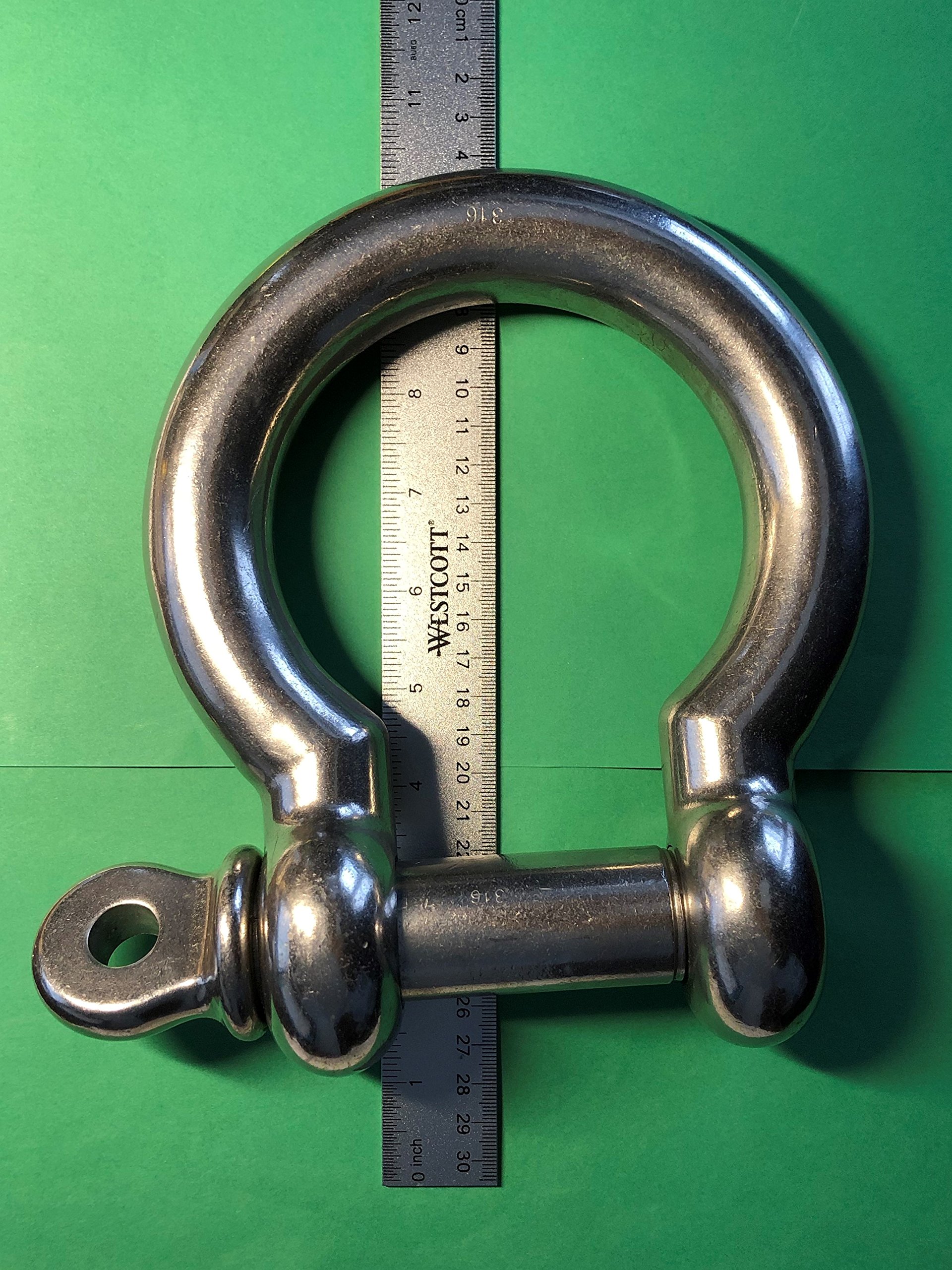 316 Stainless Steel Bow Shackle 1-1/4 Inch (32mm) - Marine Grade Anchor Shackle for Boating, Sailing & Rigging - Corrosion Resistant Hardware for Marine & Outdoor Use