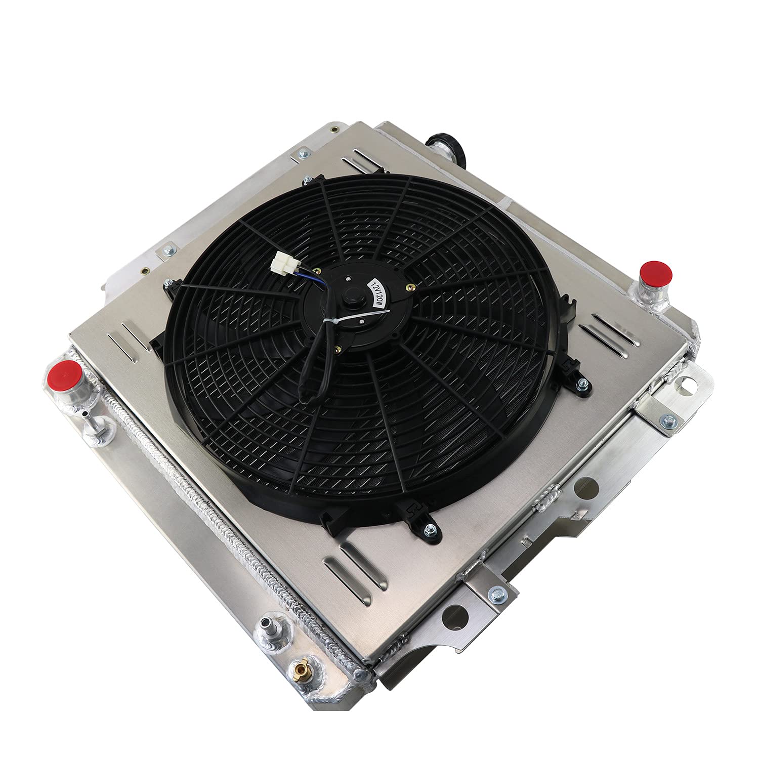 3 Row Aluminum Radiator with Shroud & Fan Kit - Compatible with 1987-2006 Jeep Wrangler YJ TJ (2.4L-4.2L) - Perfect for Off-Roading, Overheating Solutions & Engine Cooling Upgrades