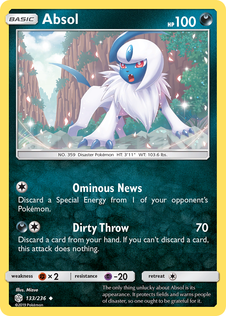 Absol (133/236) Pokemon Card - Sun & Moon: Cosmic Eclipse TCG for Collectors & Battles