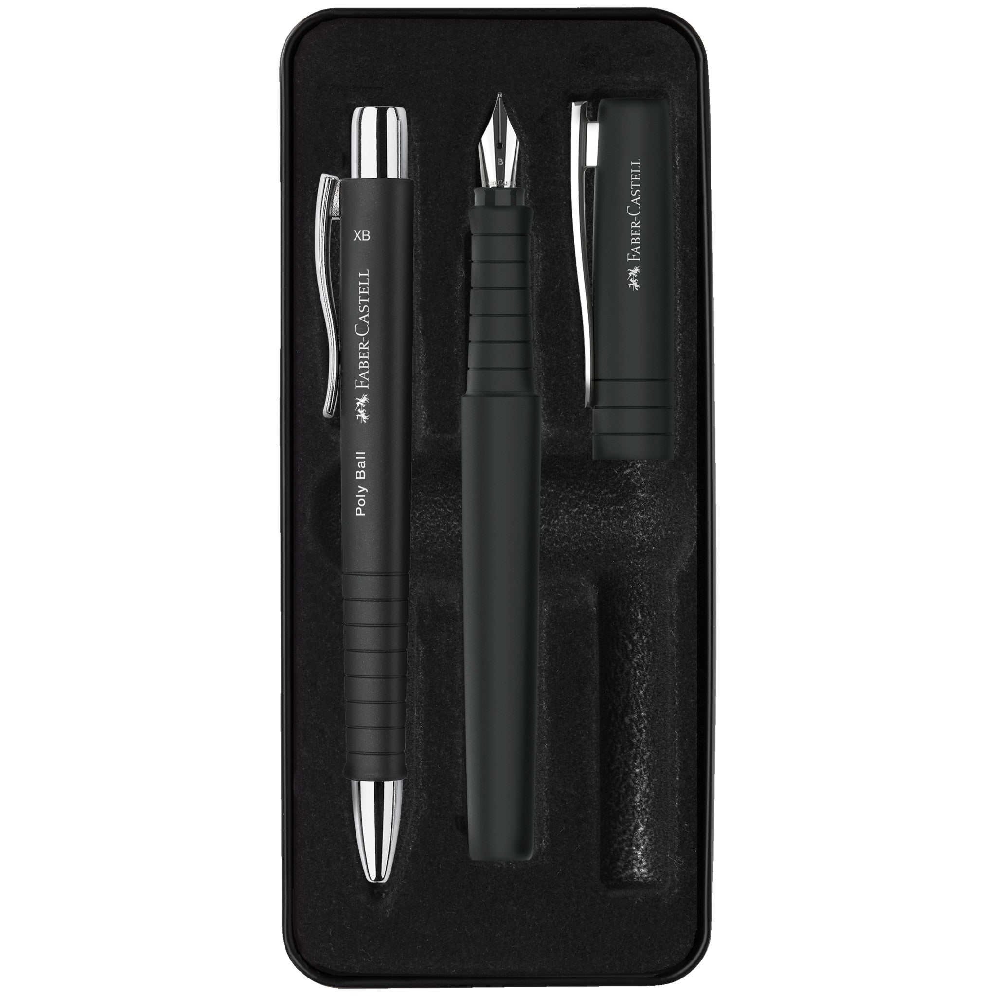 Premium Poly Fountain & Ballpoint Pen Gift Set - Elegant Black (#241050) - Perfect for Corporate Gifts, Graduation Presents & Executive Writing Instruments