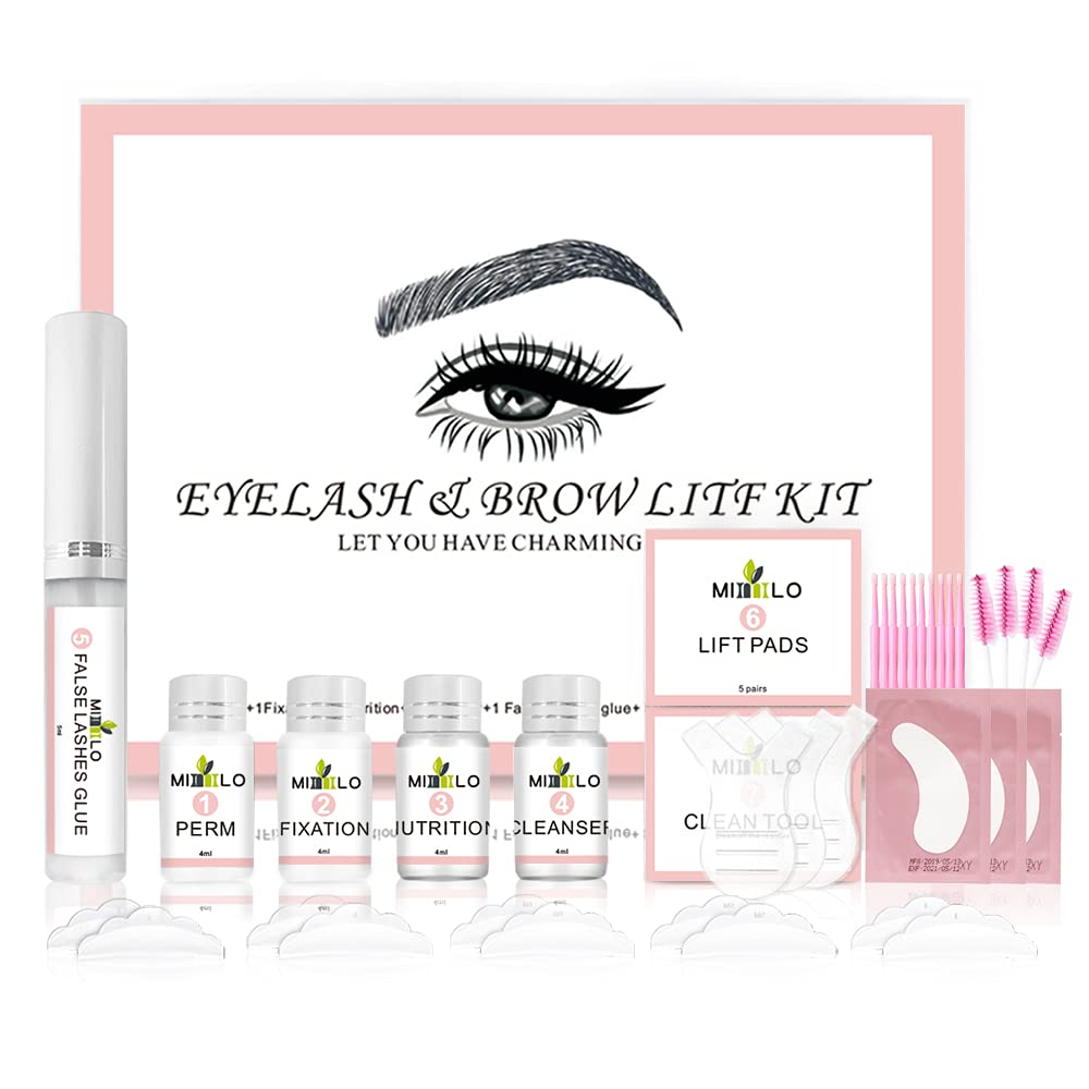 2-in-1 Professional Lash & Brow Lifting Kit - Eyelash Perming and Eyebrow Lamination Kit for Salon & Home Use - Perfect for DIY Lash Lift and Brow Styling at Home or Professional Salon Treatments
