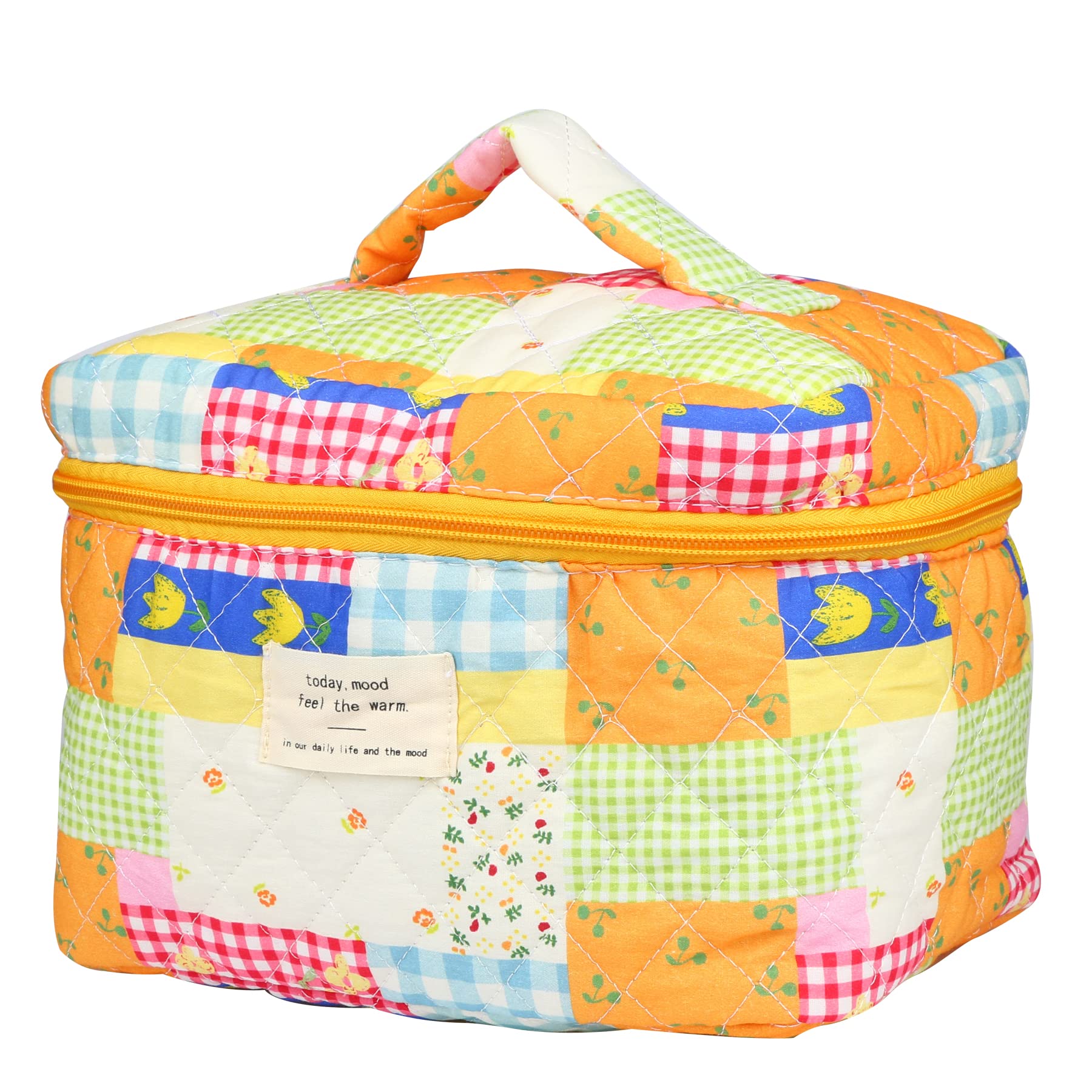 Floral Makeup Bag for Women - Cute Cosmetic Organizer with Storage, Travel Toiletry Bag & Handbag Purse (Puzzle/Big Size) - Perfect for Travel, Gym, and Daily Essentials Organization