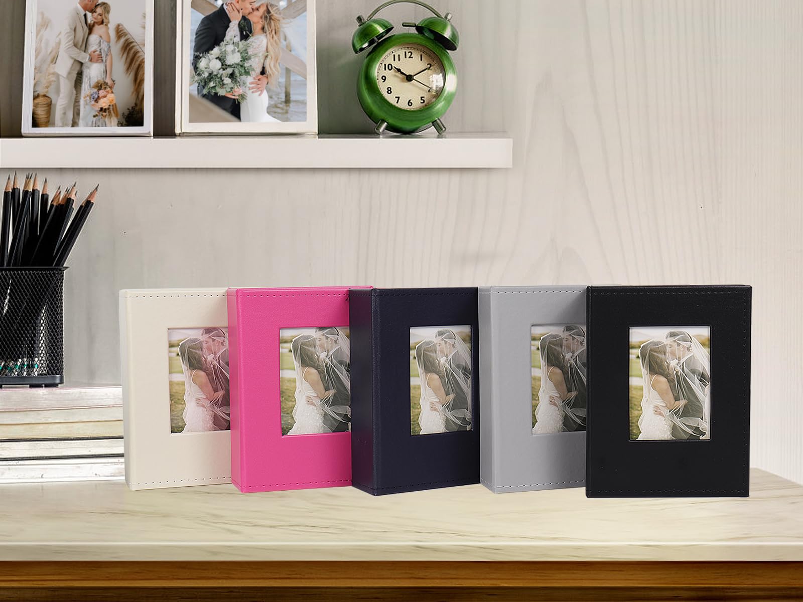 RECUTMS 4x6 Photo Album - Holds 52 Photos, Premium Leather Cover, Compact & Portable for Easy Organization | Perfect for Weddings, Family, Baby & Vacation Memories (Beige)