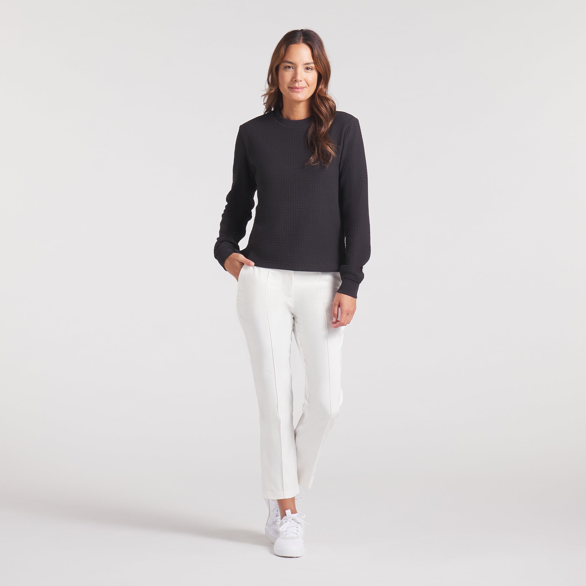Women's Boulder Crew Golf Sweater - Soft & Breathable Knit Pullover for Golfing, Hiking & Casual Wear | Perfect for Outdoor Activities & Layering