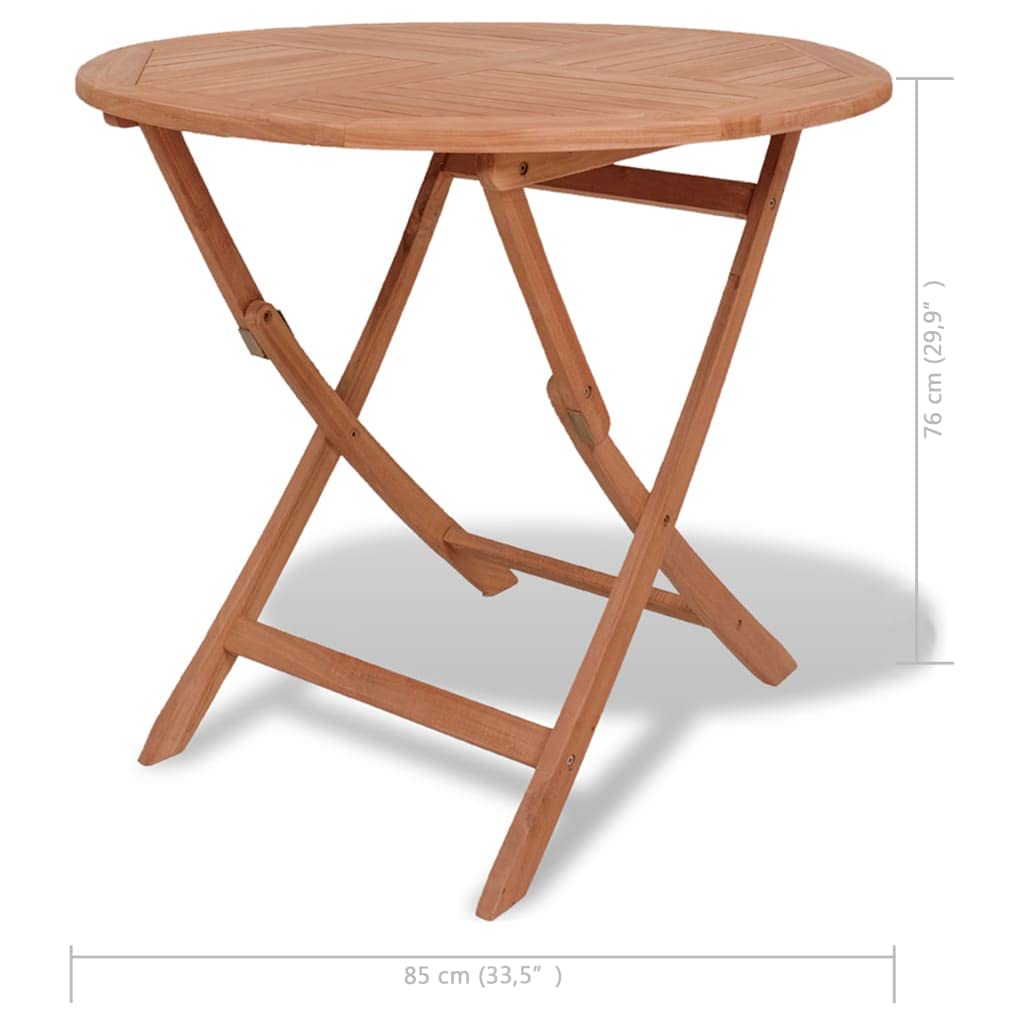 Solid Teak Wood Folding Patio Table - 33.5