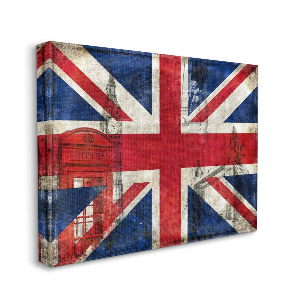 Stupell Industries English Flag & Landmarks Wall Art Canvas Print - 36