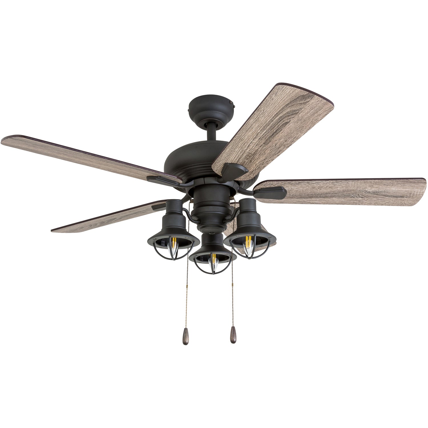 42 Inch Bronze Piercy Ceiling Fan with Pull Chain - Perfect for Living Room, Bedroom, and Outdoor Patio Cooling