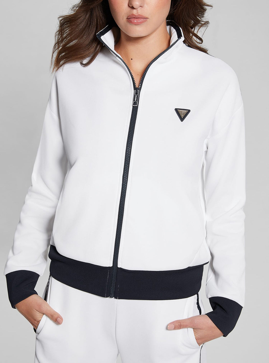 Eco-Friendly White Mylah Active Zip Jacket for Women - Lightweight Waterproof Running Hoodie - Perfect for Outdoor Sports, Hiking & Gym Workouts