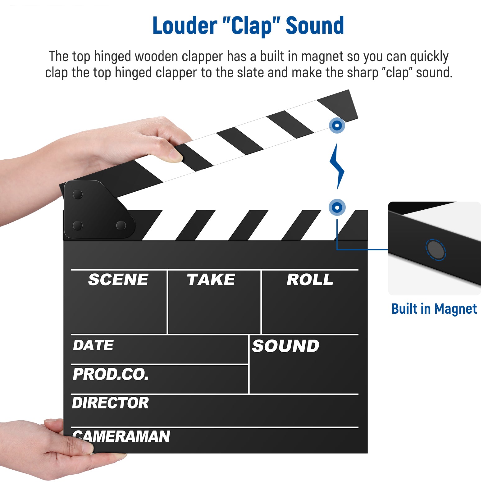 NEEWER FCB01 12x11/30x27cm Professional Film Movie Clapper Board - Perfect for Filmmaking, Video Production & Acting Classes