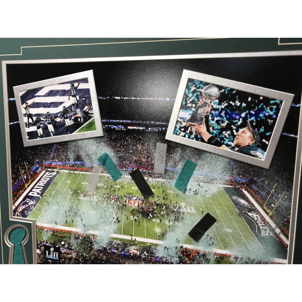 Philadelphia Eagles Super Bowl Champions Authentic Confetti Framed 16x20 Collage - Perfect for Eagles Fans, Sports Memorabilia Collectors & Man Cave Decor
