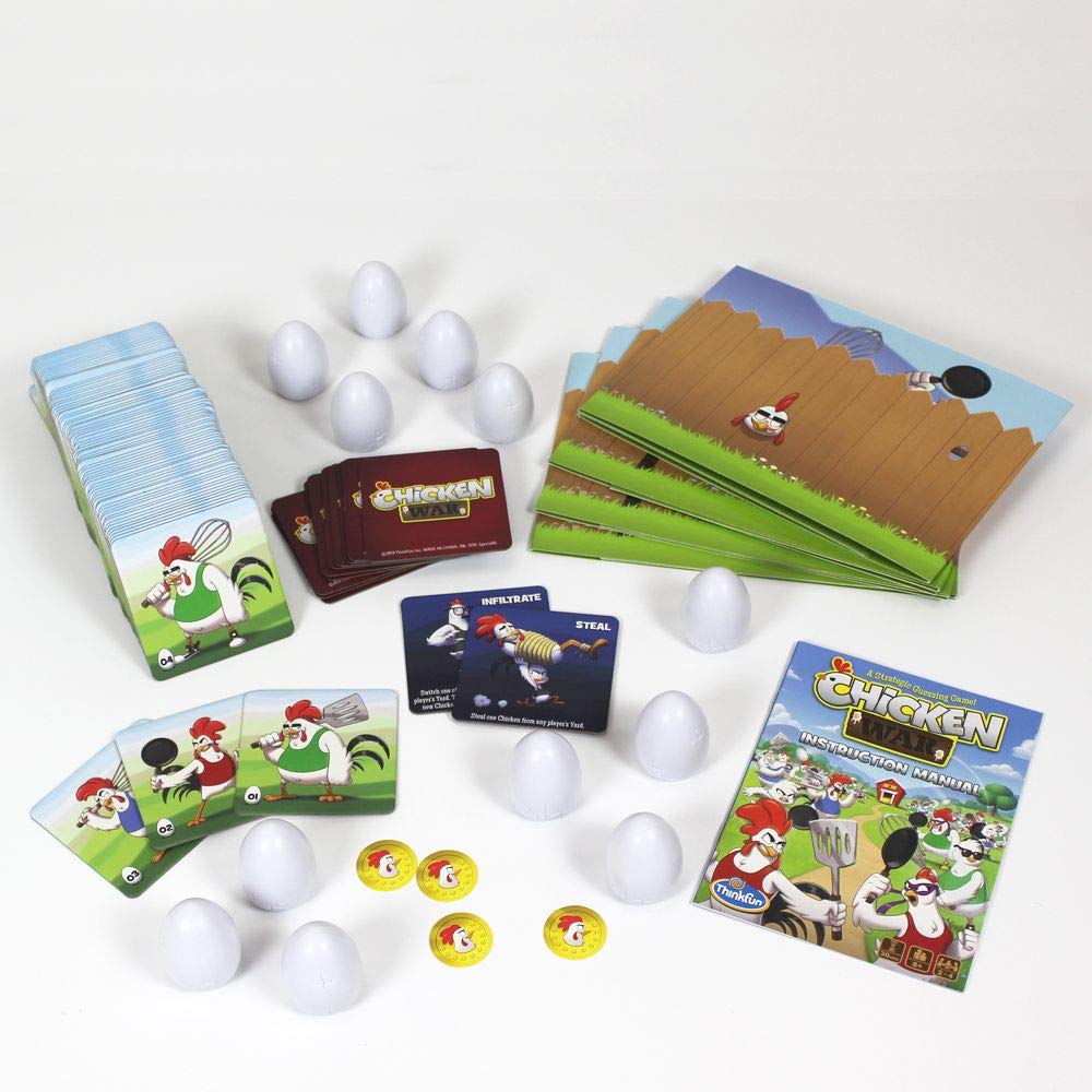 ThinkFun Chicken War Strategy Board Game - Fun Family Game Night with Hilarious Artwork for Adults & Kids | Perfect for Parties, Game Nights & Family Gatherings