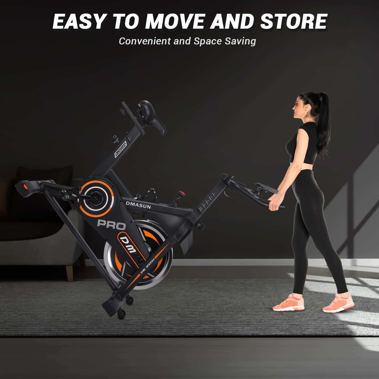 DMASUN Indoor Cycling Exercise Bike with Comfortable Seat Cushion & Digital Pulse Display - Perfect for Home Gym Cardio Workouts and Fitness Training