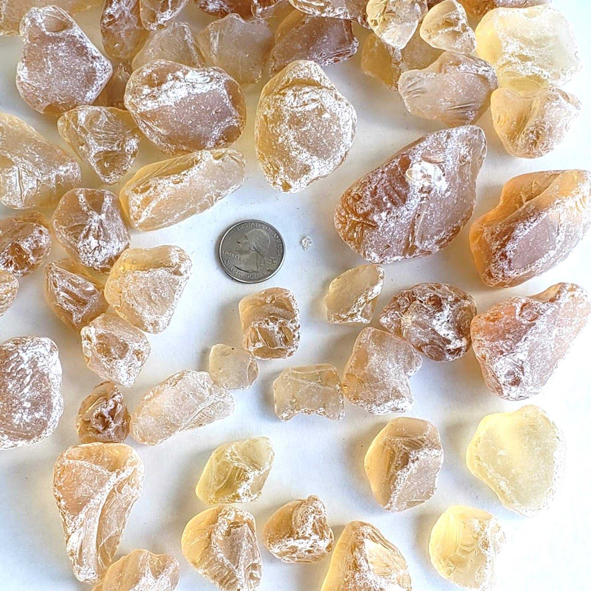 Natural Sea Glass Chunks for Home Decor, DIY Crafts, Vase Filler & Aquarium Gravel - 15.5 oz Light Frost Amber - Perfect for Beach-Themed Weddings, Zen Gardens & Coastal Interior Design