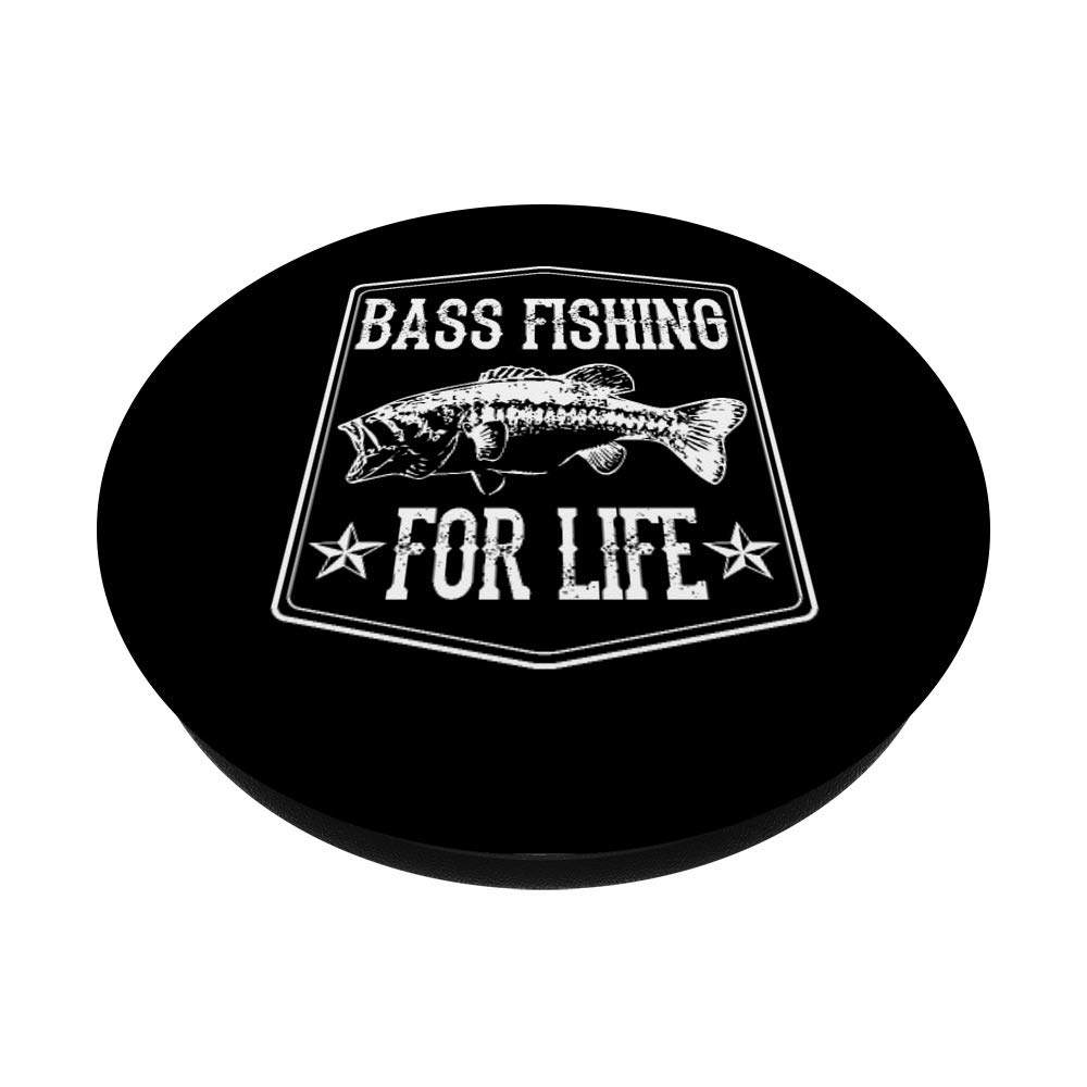 Bass Fishing For Life PopSockets Swappable PopGrip - Phone Grip & Stand for Anglers - Perfect for Fishing Trips & Outdoor Adventures