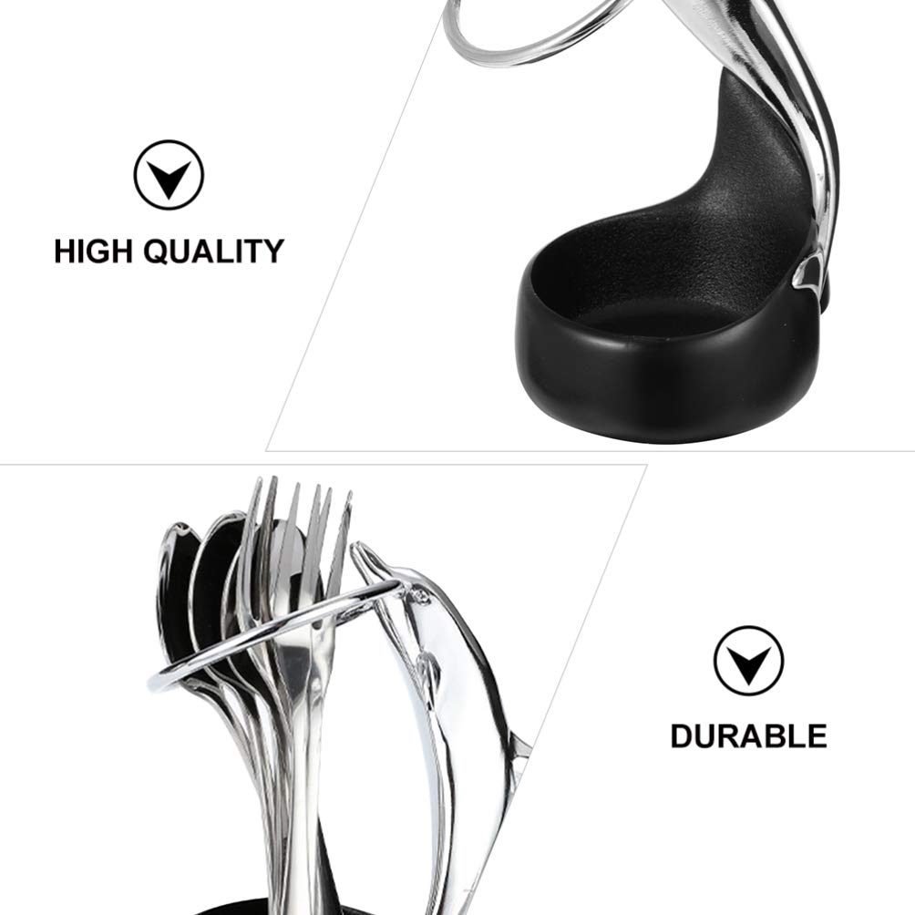 DOITOOL 3-Piece Stainless Steel Forks and Spoons Set with Dolphin Base Organizer - Elegant Silverware for Dining, Kitchen & Party Use | Durable Tableware for Restaurants, Home & Outdoor Picnics