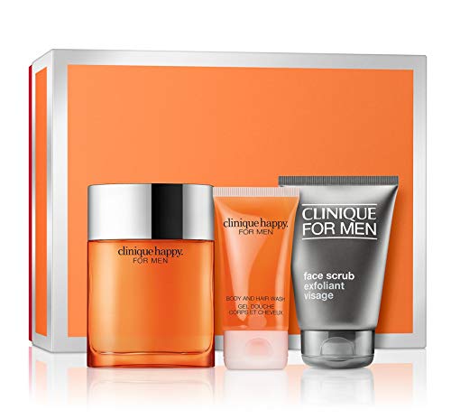Clinique Happy for Men Gift Set - 3-Piece Cologne & Skincare Collection - Perfect for Holidays, Birthdays & Special Occasions
