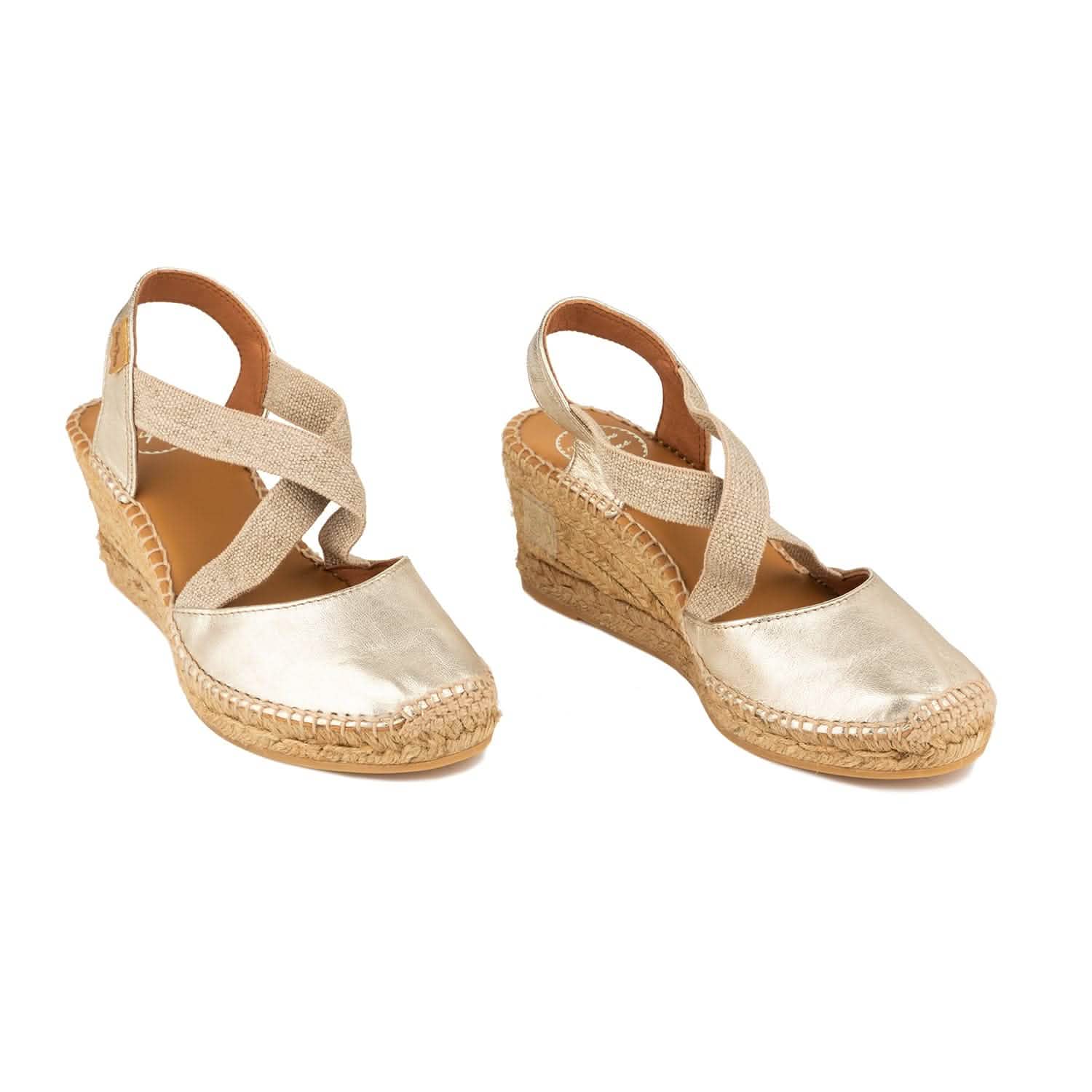Women's Plain Leather Wedge Espadrilles - Comfortable Summer Sandals for Casual Outings & Beach Vacations | Saba P