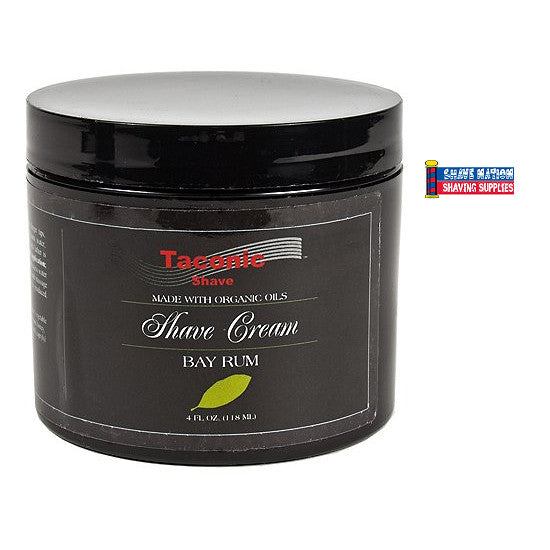 Premium Taconic Bay Rum Shave Cream for Men - Natural Moisturizing & Soothing Shaving Cream with Coconut Oil & Aloe Vera - Perfect for Sensitive Skin & Close Shaves - Ideal for Daily Grooming, Travel & Barber Shop Use