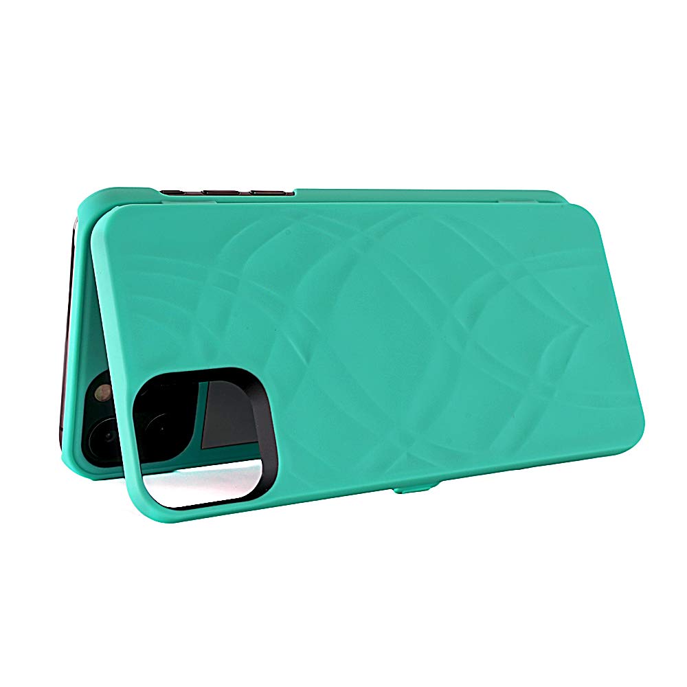 Premium Mirror Wallet Case for iPhone 11 Pro Max (6.5 inch) - Hidden Back Mirror, Card Holder & Stand Feature - Teal - Perfect for Hands-Free Viewing & Secure Card Storage (2019 Model)
