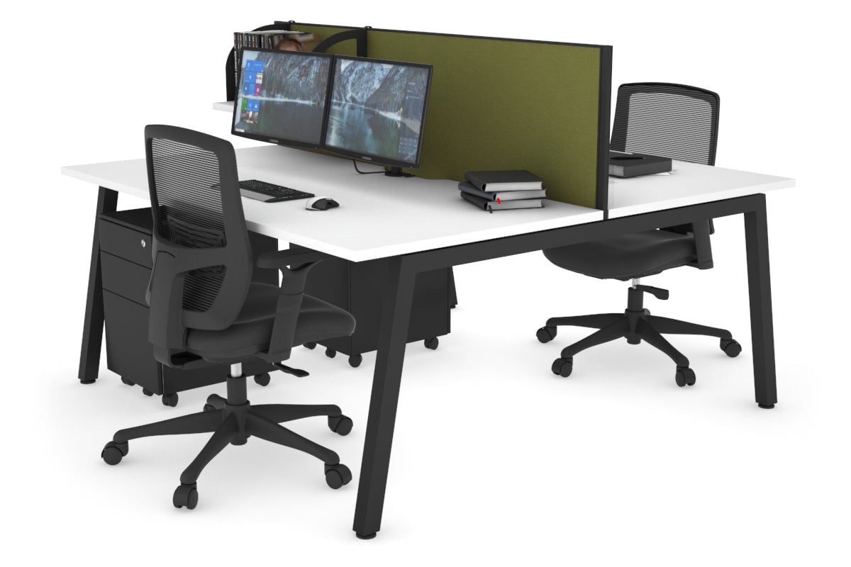 Quadro 2-Person Office Workstation Desk - 1800L x 800W with Cable Management - Perfect for Shared Workspaces & Collaborative Offices