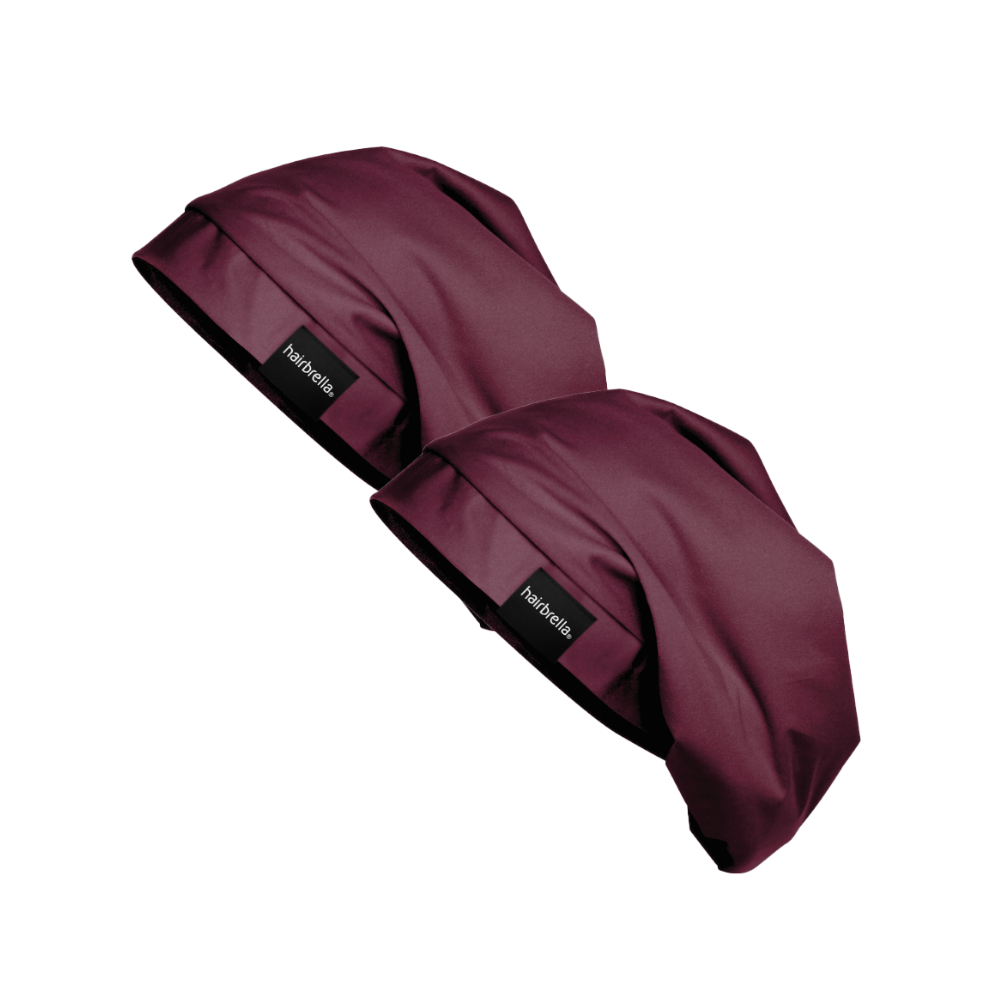 Hairbrella Satin Lined Sleep Cap for Curly & Natural Hair - 2 Pack Bundle | Soft & Breathable Night Cap for Hair Protection & Moisture Retention | Perfect for Bedtime, Travel & Salon Visits