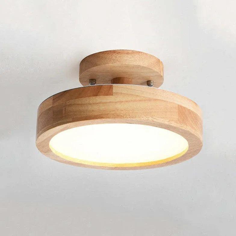 Wooden Flush Mount Ceiling Light with Soft Glow - Perfect for Bedroom, Living Room & Dining Room Lighting