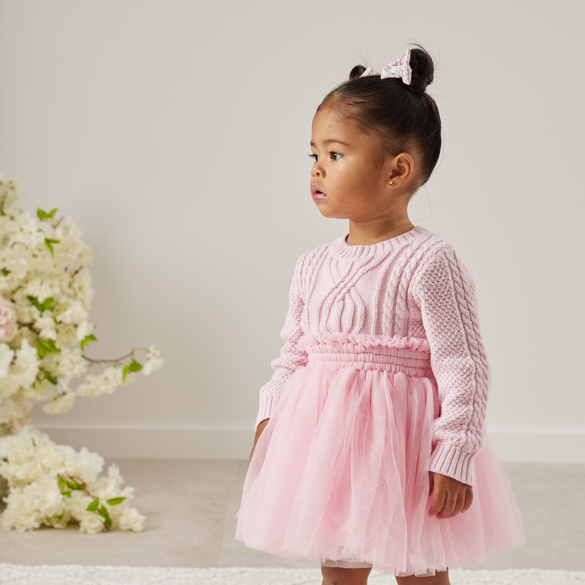 Pink Blossom Tulle Tutu Skirt for Girls - Elegant Ballet Dance Skirt, Princess Party Dress, Photo Shoot Costume, Birthday Outfit