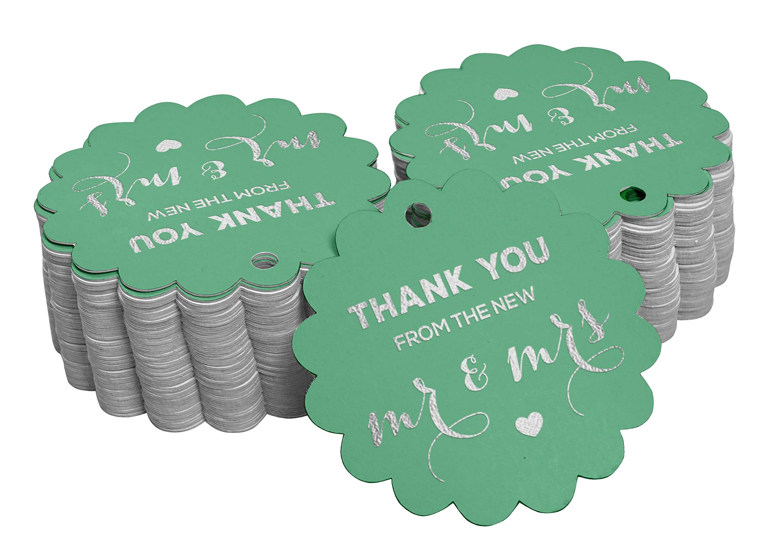 50 Pack Real Silver Foil Wedding Favor Tags - Elegant Thank You Gift Tags for Bridal Shower, Baby Shower & Party Decorations - Perfect for DIY Crafts, Gift Wrapping & Special Events