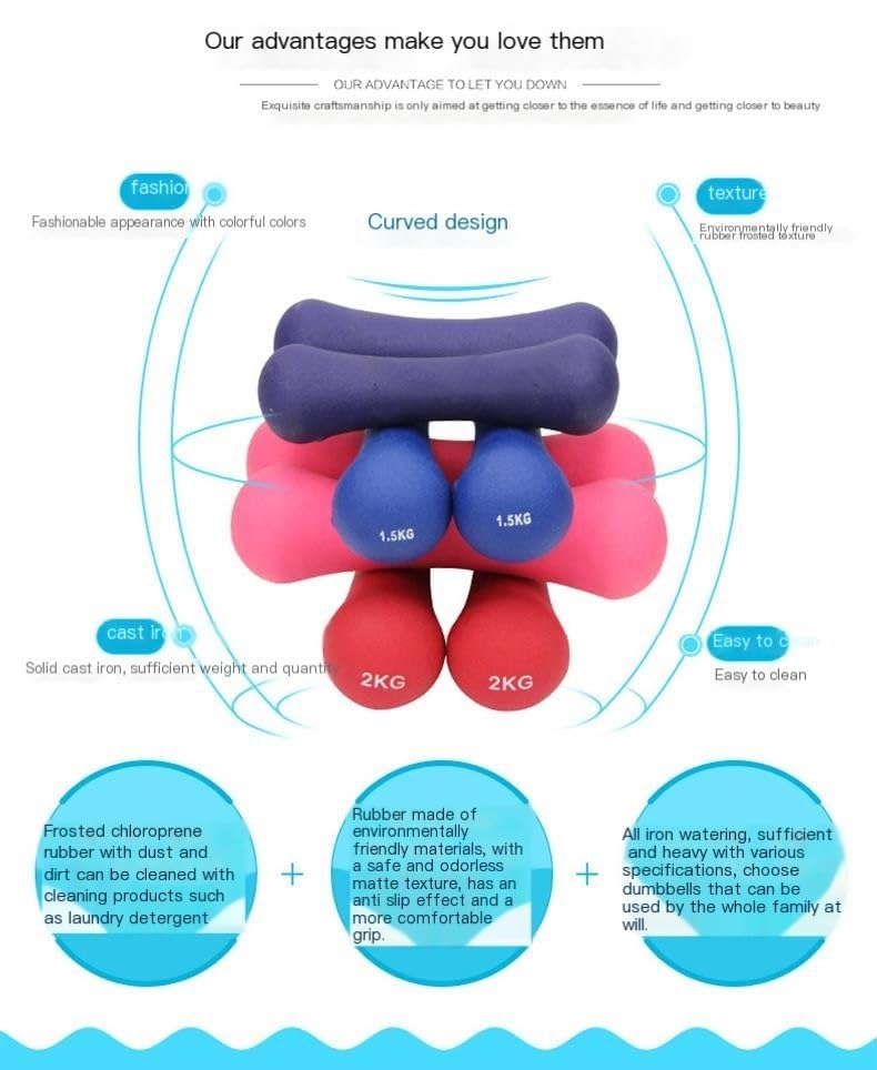 Purple 4kg Dumbbells for Women - Home Fitness Equipment for Jumping Exercises, Arm Toning, Yoga & Strength Training - Perfect for Home Gym & Workouts
