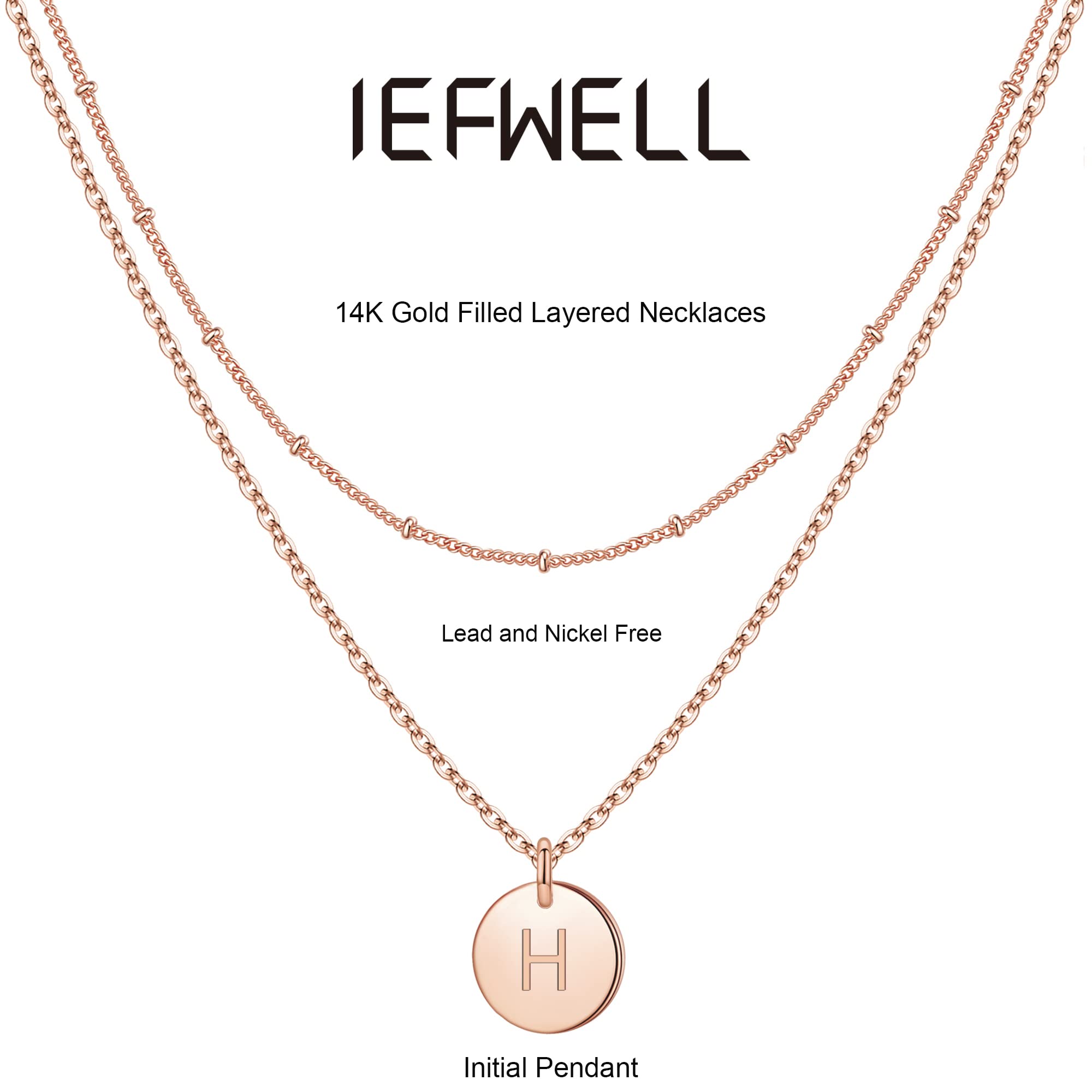 Personalized Initial Necklaces for Women & Girls - Gold, Silver & Rose Gold Double-Sided Engraved Hammered Coin Pendant Jewelry | Easter Gifts for Teen Girls, Birthday, Graduation & Everyday Layered Necklace Fashion