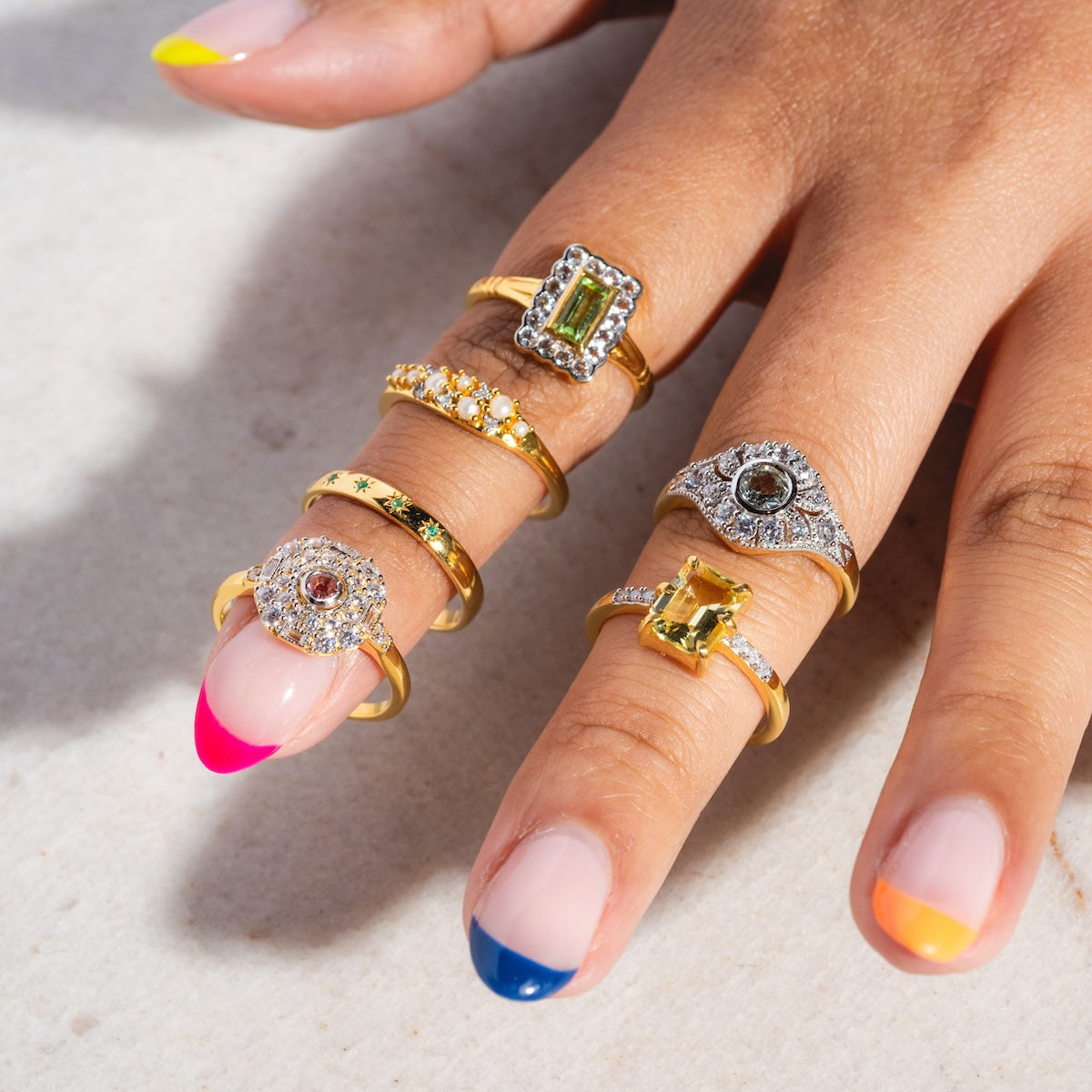 Madeline Pearl and Diamond Scatter Ring - Elegant Stackable Jewelry for Women | Perfect for Weddings, Anniversaries & Special Occasions