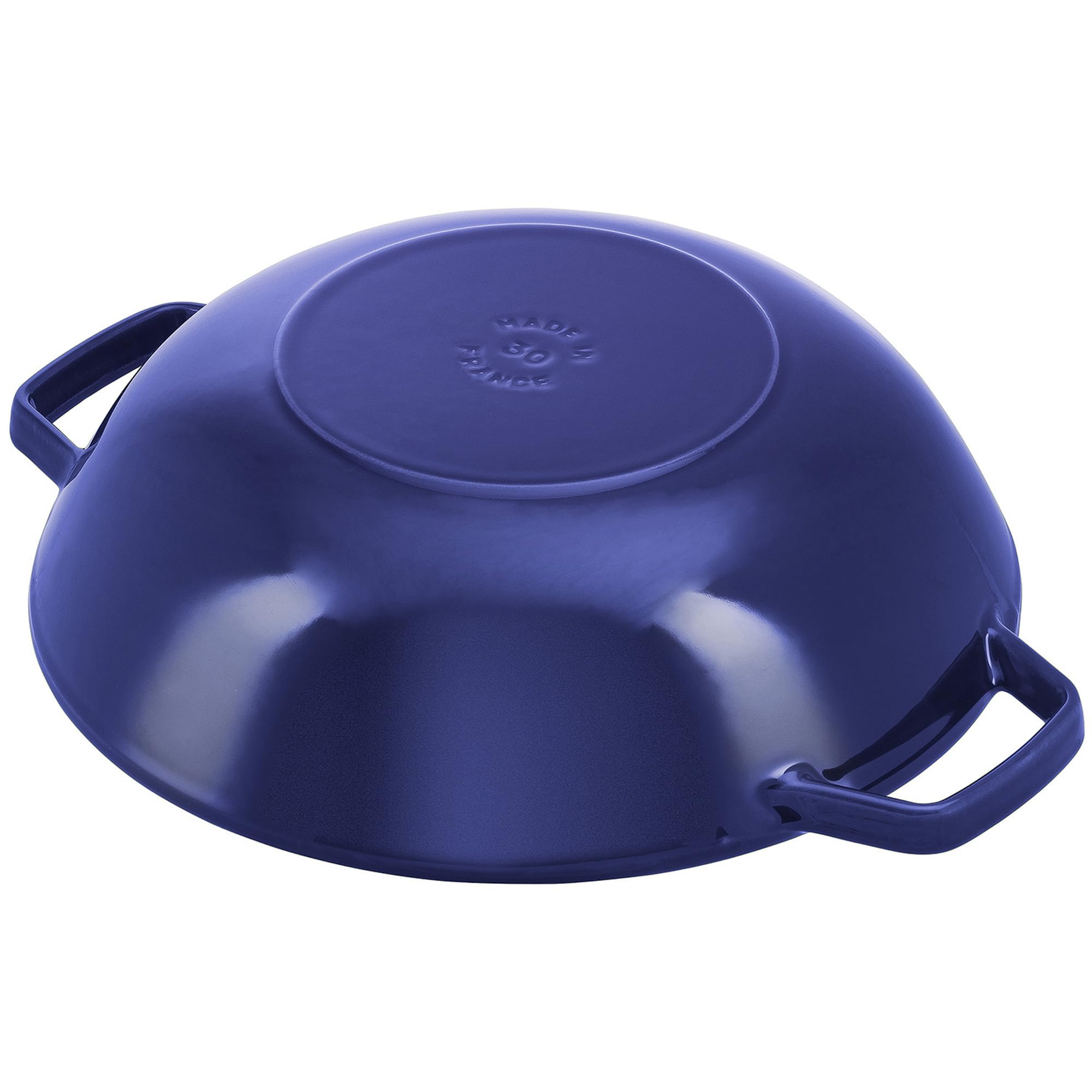 Premium Staub Cast Iron 4.5-Quart Dutch Oven & Wok Pan Set - French-Made Enameled Cookware for 4-5 People - Dark Blue Ceramic Coating - Perfect for Braising, Stewing & Family Cooking