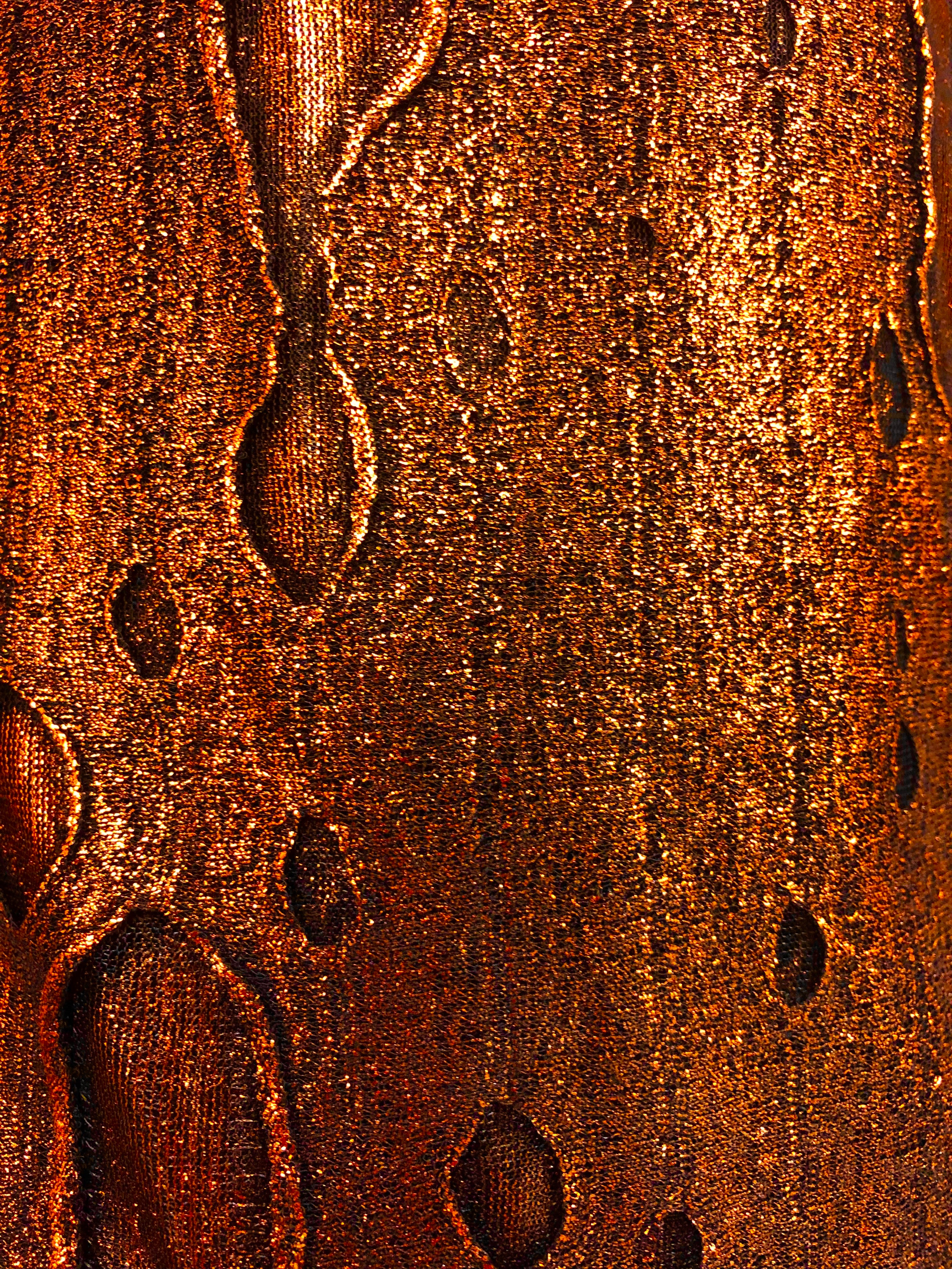 58-Inch Wide Metallic Distressed Copper Lycra Fabric - Stretchy Costume Material for Cosplay, Dancewear & Theater Costumes
